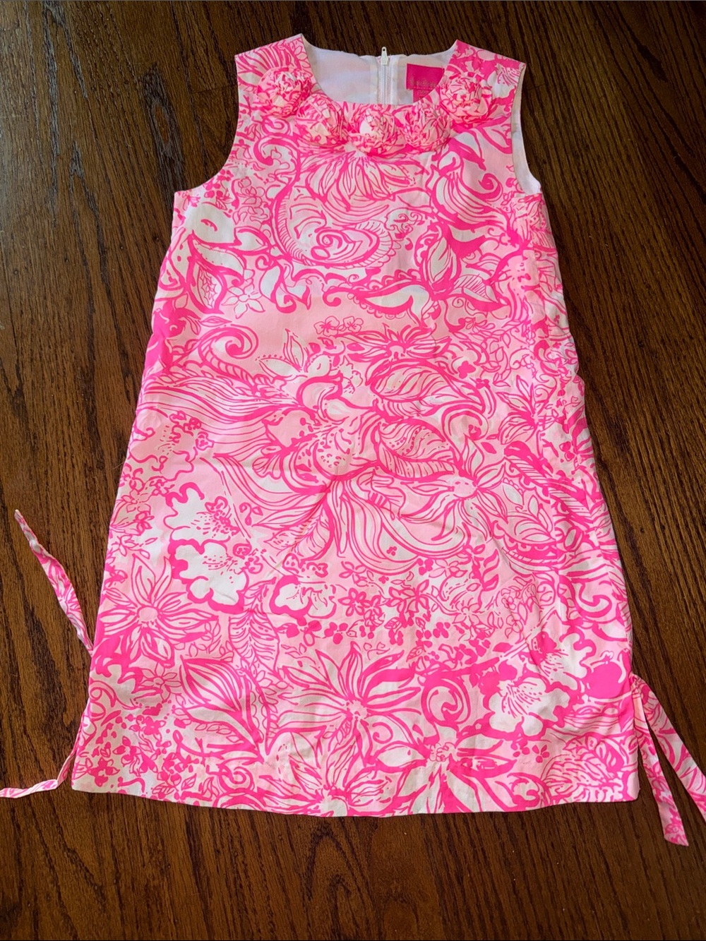 Lilly Pulitzer Hot Pink and Light Pink Floral Shift Dress